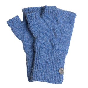 Fingerlose Handschuhe azurblau