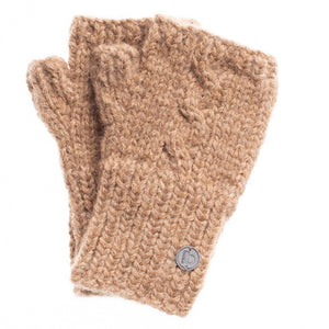 Fingerlose Handschuhe camel