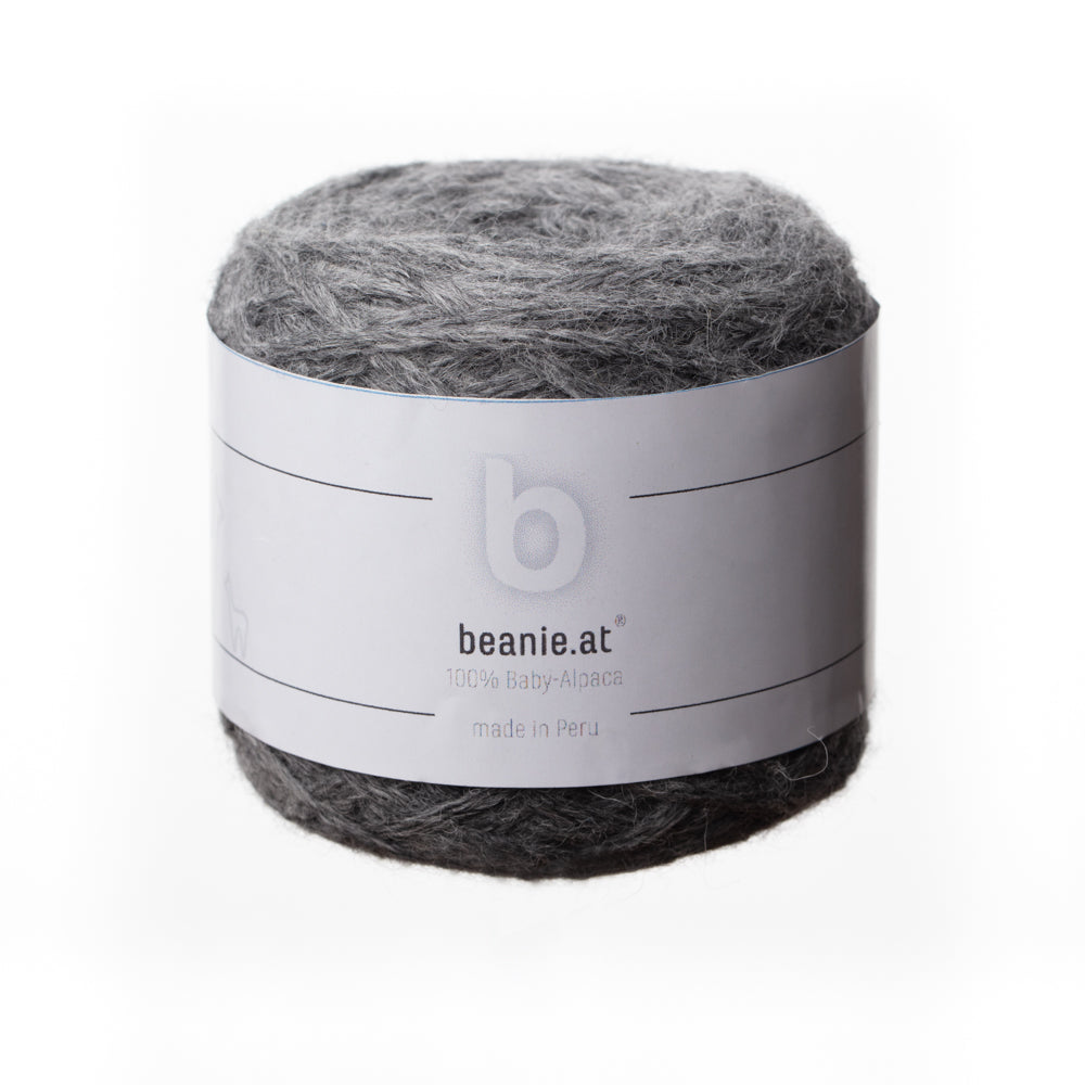 Beanie.at exklusiv 100% Baby-Alpaka Wolle granit